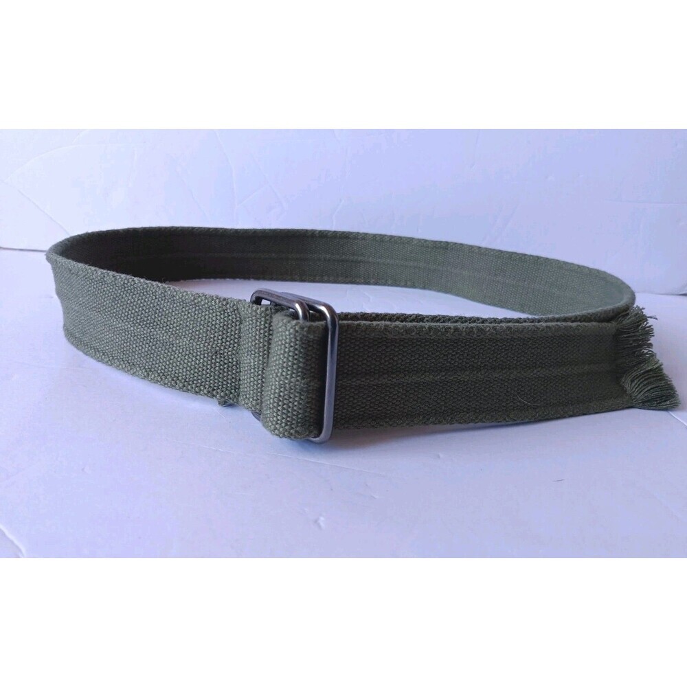 Fabric Woven Belt Men's 40 Olive Green D-Ring Buckle
